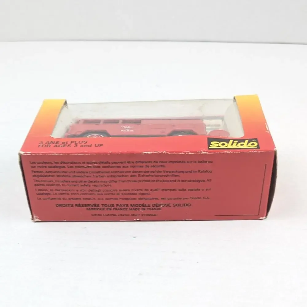 Vintage Solido 2106 Berliet GAK 17 Fourgon Mixte Paris Fire Truck Boxed